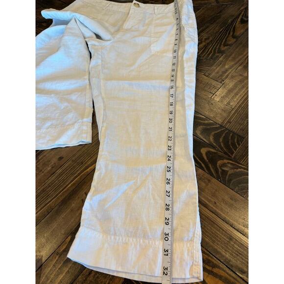 Cherokee 100% linen Pants Women 12 Neutral Beach Resort Vacation Trip Spring - Picture 7 of 9